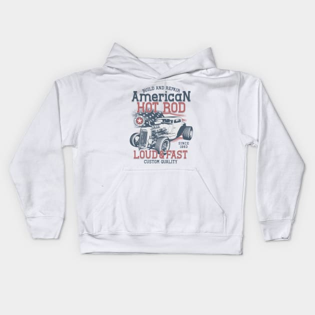 American Hot Rod 1983 Kids Hoodie by Verboten